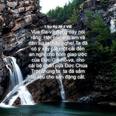 Picture 04 - 1 Sử Ký 28:2 VIE - Vua Đa-vít đứng dậy nói rằng: Hỡi - Bible Verse Picture