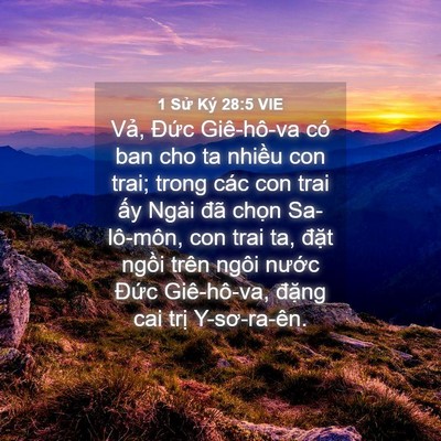 Picture 04 - 1 Sử Ký 28:5 VIE - Vả, Đức Giê-hô-va có ban cho ta nhiều - Bible Verse Picture