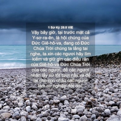 Picture 04 - 1 Sử Ký 28:8 VIE - Vậy bây giờ, tại trước mặt cả - Bible Verse Picture