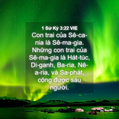 Picture 04 - 1 Sử Ký 3:22 VIE - Con trai của Sê-ca-nia là Sê-ma-gia. Những - Bible Verse Picture
