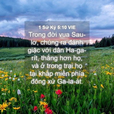 Picture 04 - 1 Sử Ký 5:10 VIE - Trong đời vua Sau-lơ, chúng ra đánh giặc - Bible Verse Picture