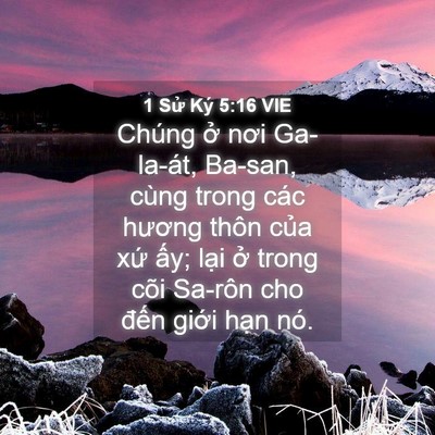 Picture 04 - 1 Sử Ký 5:16 VIE - Chúng ở nơi Ga-la-át, Ba-san, cùng trong - Bible Verse Picture