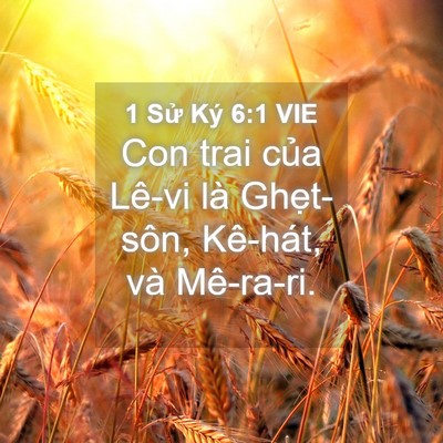 Picture 04 - 1 Sử Ký 6:1 VIE - Con trai của Lê-vi là Ghẹt-sôn, Kê-hát, - Bible Verse Picture