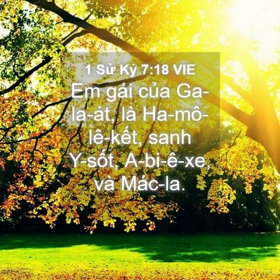 Picture 04 - 1 Sử Ký 7:18 VIE - Em gái của Ga-la-át, là Ha-mô-lê-kết, - Bible Verse Picture