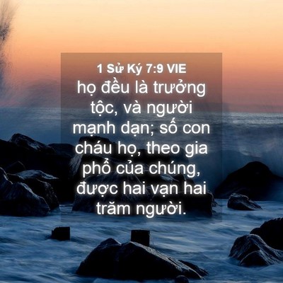 Picture 04 - 1 Sử Ký 7:9 VIE - họ đều là trưởng tộc, và người - Bible Verse Picture