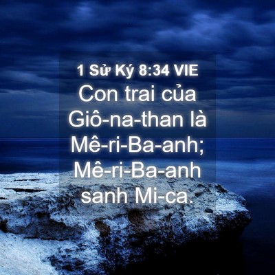 Picture 04 - 1 Sử Ký 8:34 VIE - Con trai của Giô-na-than là Mê-ri-Ba-anh; - Bible Verse Picture