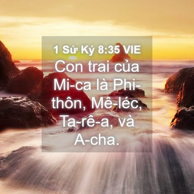 Picture 04 - 1 Sử Ký 8:35 VIE - Con trai của Mi-ca là Phi-thôn, Mê-léc, - Bible Verse Picture