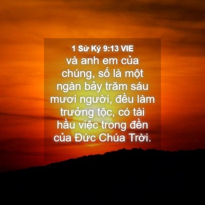 Picture 04 - 1 Sử Ký 9:13 VIE - và anh em của chúng, số là một ngàn - Bible Verse Picture