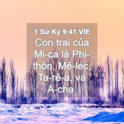 Picture 04 - 1 Sử Ký 9:41 VIE - Con trai của Mi-ca là Phi-thôn, Mê-léc, - Bible Verse Picture