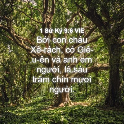 Picture 04 - 1 Sử Ký 9:6 VIE - Bởi con cháu Xê-rách, có Giê-u-ên và anh - Bible Verse Picture