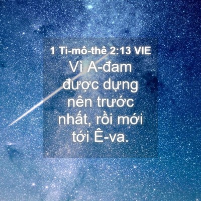 Picture 04 - 1 Ti-mô-thê 2:13 VIE - Vì A-đam được dựng nên trước nhất, - Bible Verse Picture