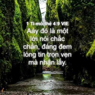 Picture 04 - 1 Ti-mô-thê 4:9 VIE - Aáy đó là một lời nói chắc chắn, - Bible Verse Picture