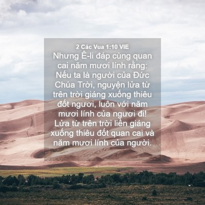 Picture 04 - 2 Các Vua 1:10 VIE - Nhưng Ê-li đáp cùng quan cai năm mươi - Bible Verse Picture