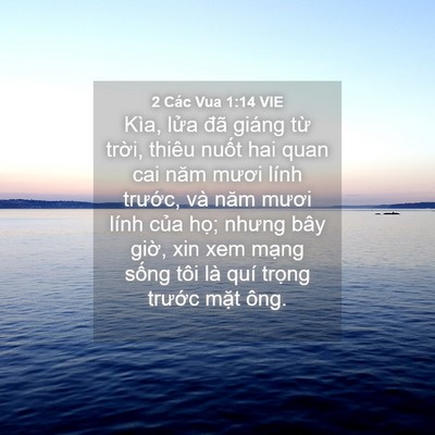 Picture 04 - 2 Các Vua 1:14 VIE - Kìa, lửa đã giáng từ trời, thiêu - Bible Verse Picture