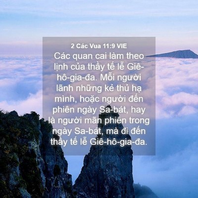 Picture 04 - 2 Các Vua 11:9 VIE - Các quan cai làm theo lịnh của thầy tế - Bible Verse Picture