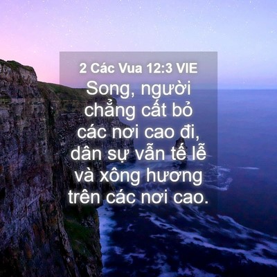 Picture 04 - 2 Các Vua 12:3 VIE - Song, người chẳng cất bỏ các nơi cao - Bible Verse Picture
