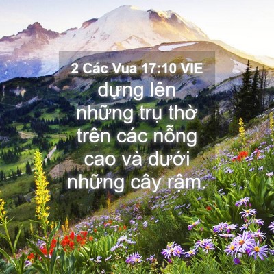 Picture 04 - 2 Các Vua 17:10 VIE - dựng lên những trụ thờ trên các nỗng - Bible Verse Picture