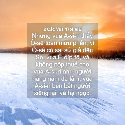 Picture 04 - 2 Các Vua 17:4 VIE - Nhưng vua A-si-ri thấy Ô-sê toan mưu - Bible Verse Picture