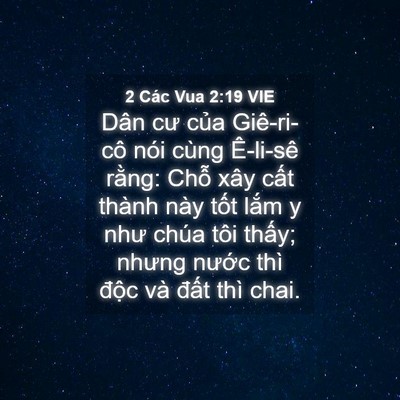Picture 04 - 2 Các Vua 2:19 VIE - Dân cư của Giê-ri-cô nói cùng Ê-li-sê - Bible Verse Picture