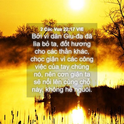 Picture 04 - 2 Các Vua 22:17 VIE - Bởi vì dân Giu-đa đã lìa bỏ ta, đốt - Bible Verse Picture