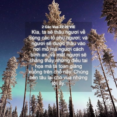 Picture 04 - 2 Các Vua 22:20 VIE - Kìa, ta sẽ thâu ngươi về cùng các tổ - Bible Verse Picture