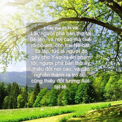 Picture 04 - 2 Các Vua 23:15 VIE - Lại, người phá bàn thờ tại Bê-tên, - Bible Verse Picture