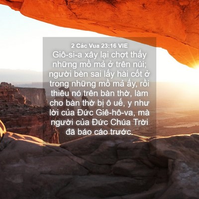 Picture 04 - 2 Các Vua 23:16 VIE - Giô-si-a xây lại chợt thấy những mồ - Bible Verse Picture