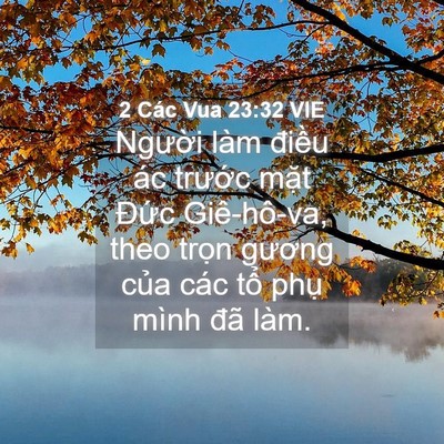 Picture 04 - 2 Các Vua 23:32 VIE - Người làm điều ác trước mặt Đức - Bible Verse Picture