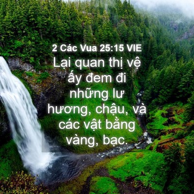 Picture 04 - 2 Các Vua 25:15 VIE - Lại quan thị vệ ấy đem đi những lư - Bible Verse Picture