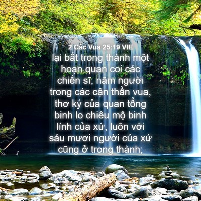 Picture 04 - 2 Các Vua 25:19 VIE - lại bắt trong thành một hoạn quan coi - Bible Verse Picture
