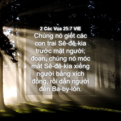 Picture 04 - 2 Các Vua 25:7 VIE - Chúng nó giết các con trai Sê-đê-kia - Bible Verse Picture