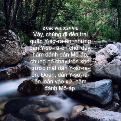 Picture 04 - 2 Các Vua 3:24 VIE - Vậy, chúng đi đến trại quân - Bible Verse Picture