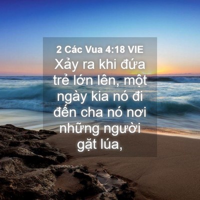 Picture 04 - 2 Các Vua 4:18 VIE - Xảy ra khi đứa trẻ lớn lên, một ngày - Bible Verse Picture