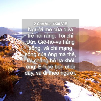 Picture 04 - 2 Các Vua 4:30 VIE - Người mẹ của đứa trẻ nói rằng: - Bible Verse Picture