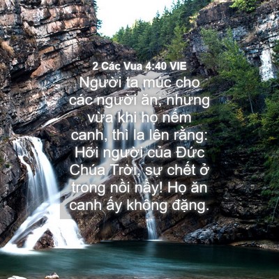 Picture 04 - 2 Các Vua 4:40 VIE - Người ta múc cho các người ăn; nhưng - Bible Verse Picture