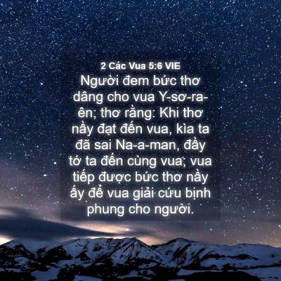 Picture 04 - 2 Các Vua 5:6 VIE - Người đem bức thơ dâng cho vua - Bible Verse Picture