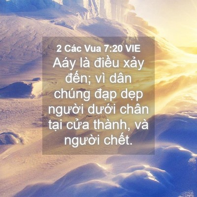 Picture 04 - 2 Các Vua 7:20 VIE - Aáy là điều xảy đến; vì dân chúng - Bible Verse Picture