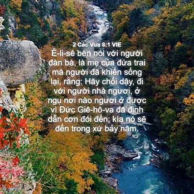 Picture 04 - 2 Các Vua 8:1 VIE - Ê-li-sê bèn nói với người đàn bà, là - Bible Verse Picture
