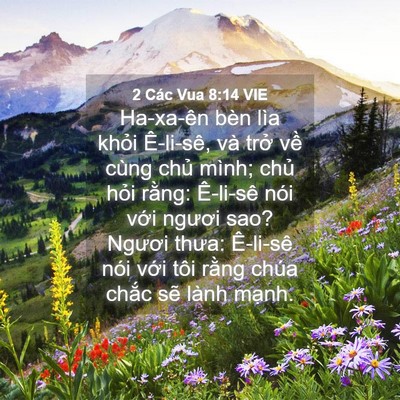 Picture 04 - 2 Các Vua 8:14 VIE - Ha-xa-ên bèn lìa khỏi Ê-li-sê, và trở - Bible Verse Picture