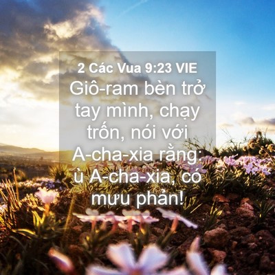 Picture 04 - 2 Các Vua 9:23 VIE - Giô-ram bèn trở tay mình, chạy trốn, - Bible Verse Picture