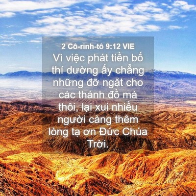 Picture 04 - 2 Cô-rinh-tô 9:12 VIE - Vì việc phát tiền bố thí dường ấy - Bible Verse Picture