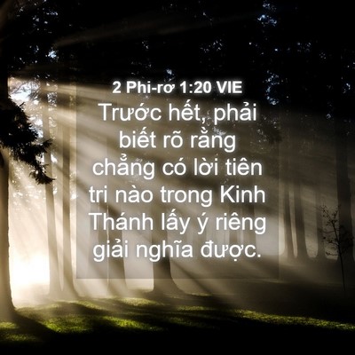 Picture 04 - 2 Phi-rơ 1:20 VIE - Trước hết, phải biết rõ rằng chẳng - Bible Verse Picture