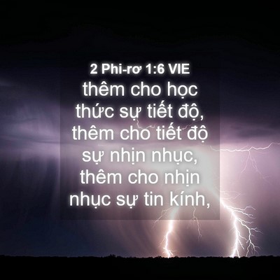 Picture 04 - 2 Phi-rơ 1:6 VIE - thêm cho học thức sự tiết độ, thêm - Bible Verse Picture