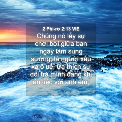 Picture 04 - 2 Phi-rơ 2:13 VIE - Chúng nó lấy sự chơi bời giữa ban - Bible Verse Picture