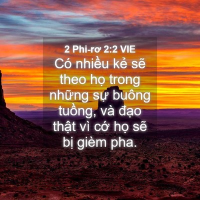 Picture 04 - 2 Phi-rơ 2:2 VIE - Có nhiều kẻ sẽ theo họ trong những - Bible Verse Picture
