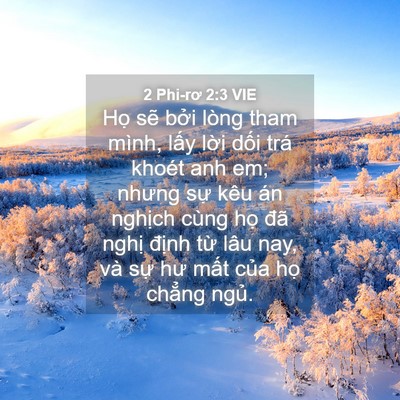 Picture 04 - 2 Phi-rơ 2:3 VIE - Họ sẽ bởi lòng tham mình, lấy lời - Bible Verse Picture