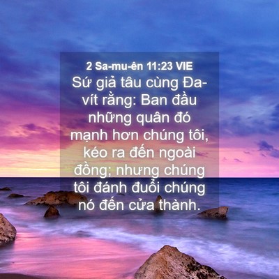 Picture 04 - 2 Sa-mu-ên 11:23 VIE - Sứ giả tâu cùng Đa-vít rằng: Ban đầu - Bible Verse Picture