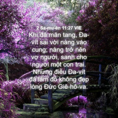 Picture 04 - 2 Sa-mu-ên 11:27 VIE - Khi đã mãn tang, Đa-vít sai vời nàng vào - Bible Verse Picture
