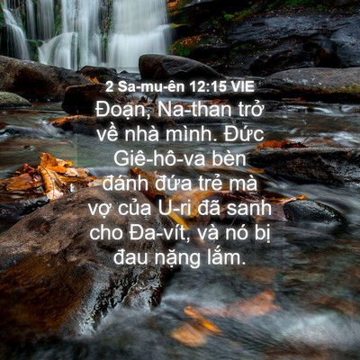 Picture 04 - 2 Sa-mu-ên 12:15 VIE - Đoạn, Na-than trở về nhà mình. Đức - Bible Verse Picture