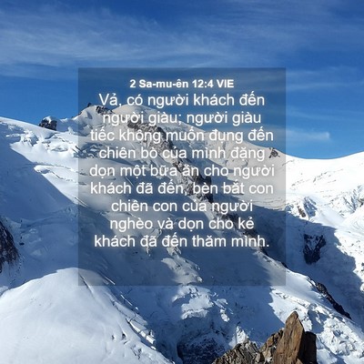 Picture 04 - 2 Sa-mu-ên 12:4 VIE - Vả, có người khách đến người giàu; - Bible Verse Picture